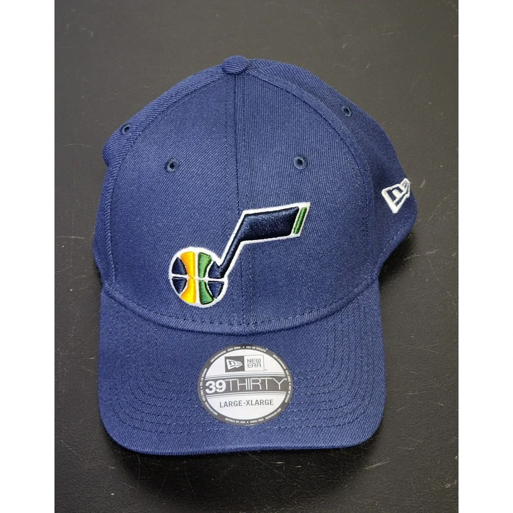 Utah Jazz NBA New Era 39thirty Fitted Hat Cap Large/XL Navy Blue‎ Team Classic